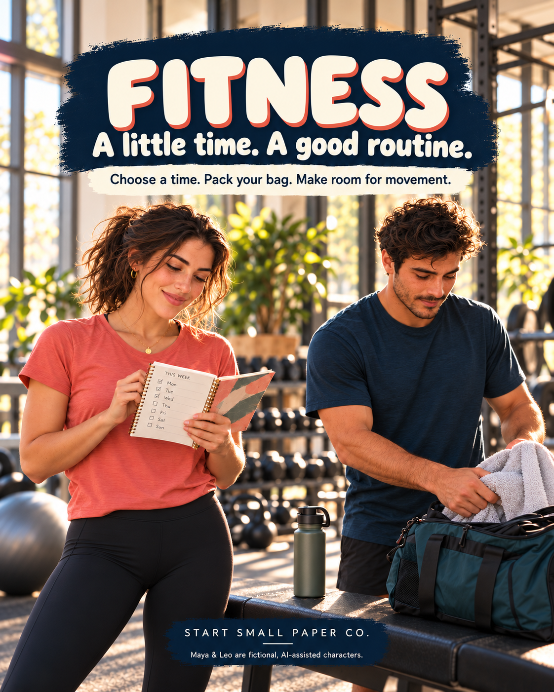 Start Small Fitness routine-planning poster